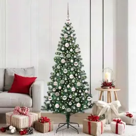 Mākslīgais Led Ziemassvētku Eglīte Zaļa 180 Cm Pvc Un Metāls Vidaxl