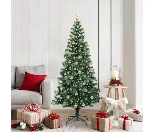 Dirbtinis Prieššventinis Eglutė Su Šviesomis Žalia 180 Cm