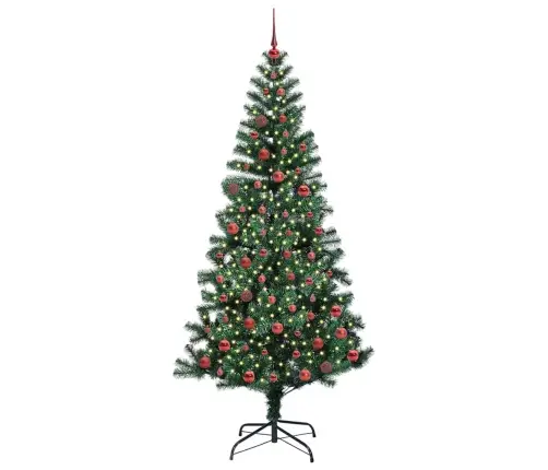 Tehis Pre-Lit Jõulupuu Roheline 210 Cm Pvc Ja Metall