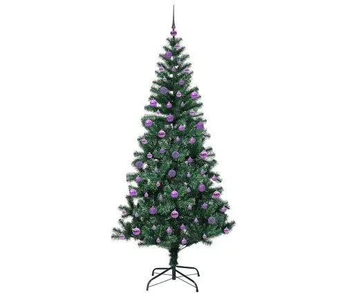 Mākslīgais Led Ziemassvētku Eglīte Zaļa 210 Cm Pvc Un Metāls Vidaxl