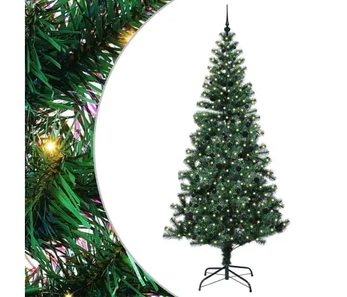 Tehis Pre-Lit Jõulupuu Roheline 240 Cm Pvc Ja Metall