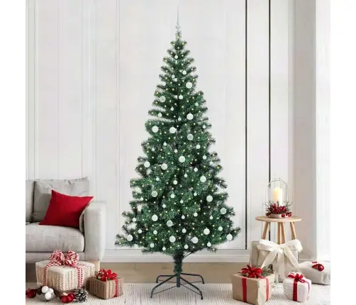 Mākslīgais Led Ziemassvētku Eglīte Zaļa 240Cm Pvc Un Metāls Vidaxl