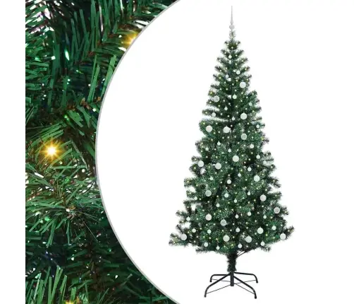 Mākslīgais Led Ziemassvētku Eglīte Zaļa 240Cm Pvc Un Metāls Vidaxl