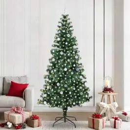 Mākslīgais Led Ziemassvētku Eglīte Zaļa 240 Cm Pvc Un Metāls Vidaxl