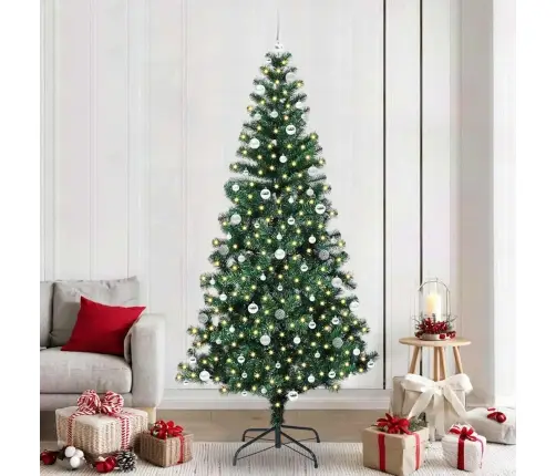 Mākslīgais Led Ziemassvētku Eglīte Zaļa 240Cm Pvc Un Metāls Vidaxl