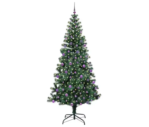 Tehis Pre-Lit Jõulupuu Roheline 240 Cm Pvc Ja Metall