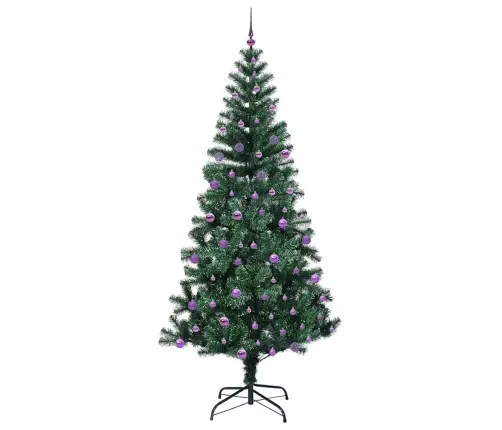 Tehis Pre-Lit Jõulupuu Roheline 240 Cm Pvc Ja Metall
