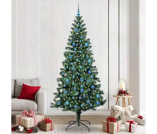 Mākslīgais Led Ziemassvētku Eglīte Zaļa 240Cm Pvc Un Metāls Vidaxl