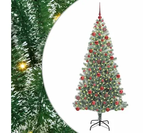 Mākslīgā Ziemassvētku Egle, Sniedziņu Klāta Ar Led Gaismu Vidaxl