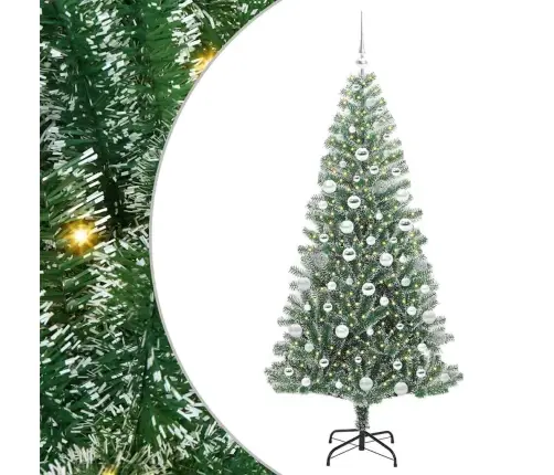 Mākslīgā Ziemassvētku Egle, Sniedziņu Klāta Ar Led Gaismu Vidaxl