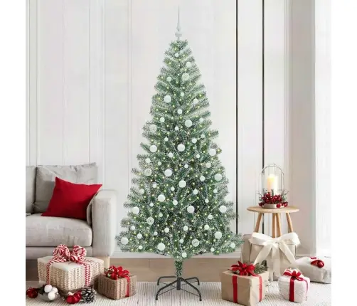 Mākslīgā Ziemassvētku Egle, Sniedziņu Klāta Ar Led Gaismu Vidaxl