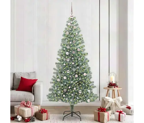 Mākslīgā Ziemassvētku Egle, Sniedziņu Klāta Ar Led Gaismu Vidaxl