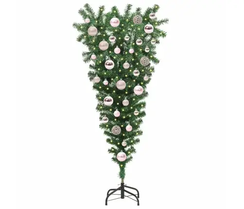 Upside-Down Kunstlikku Eelvalgustatud Jõulupuu Kuulisetiga