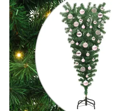 Upside-Down Kunstlikku Eelvalgustatud Jõulupuu Kuulisetiga