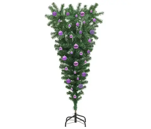 Apgrieztais Mākslīgais Ziemassvētku Koks Ar Bumbiņu Komplektu Vidaxl