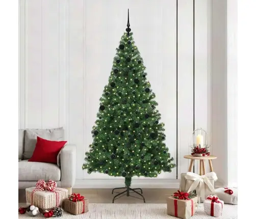 Dirbtinė Kalėdų Eglutė Žalia 210 Cm Pvc Ir Plienas Ir Plastikas