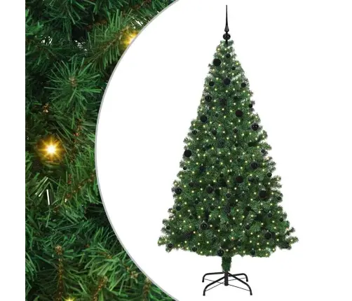 Dirbtinė Kalėdų Eglutė Žalia 210 Cm Pvc Ir Plienas Ir Plastikas