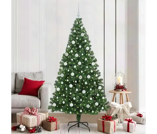 Mākslīgā Ziemassvētku Eglīte Su 300 Led Ar Statīvu Zaļa 210 Cm Vidaxl