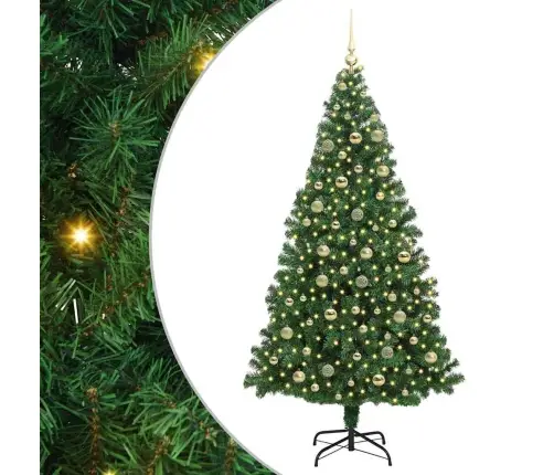 Mākslīgā Ziemassvētku Eglīte Su 300 Led Ar Statīvu Zaļa 210 Cm Vidaxl