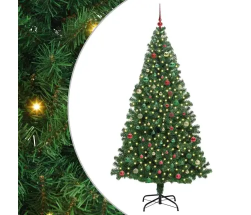 Tehisjõulupuu Roheline 210 Cm Pvc Ja Teras Ja Plast