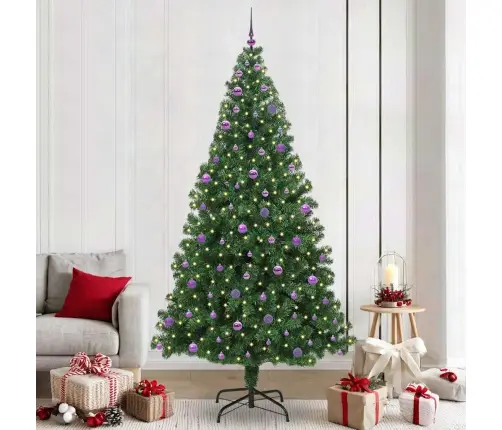 Mākslīgā Ziemassvētku Eglīte Su 300 Led Ar Statīvu Zaļa 240 Cm Vidaxl