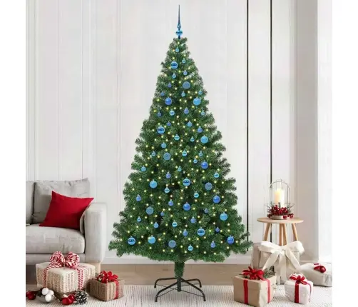 Tehisjõulupuu Roheline 240 Cm Pvc Ja Teras Ja Plast