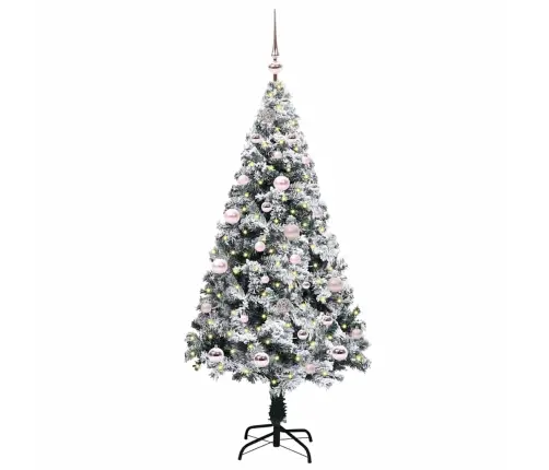 Tehisjõulupuu Koos Alusega Valge 150 Cm Pvc Ja Teras Ja Plast