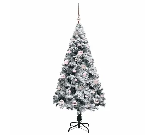 Tehisjõulupuu Koos Alusega Valge 150 Cm Pvc Ja Teras Ja Plast