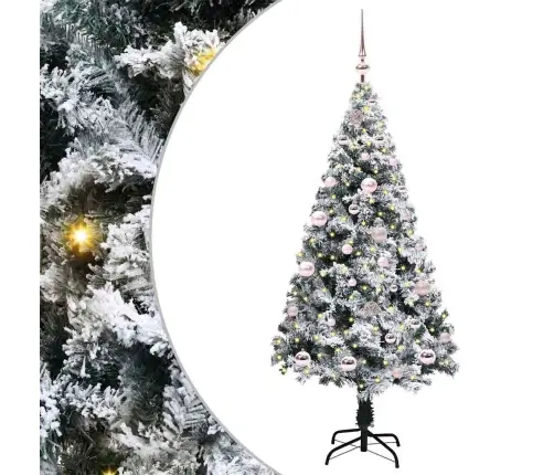 Tehisjõulupuu Koos Alusega Valge 150 Cm Pvc Ja Teras Ja Plast