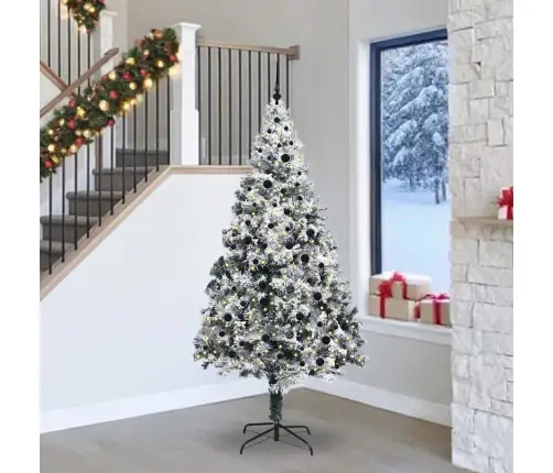 Dirbtinė Kalėdų Eglutė Žalia 240 Cm Pvc Ir Plienas Ir Plastikas