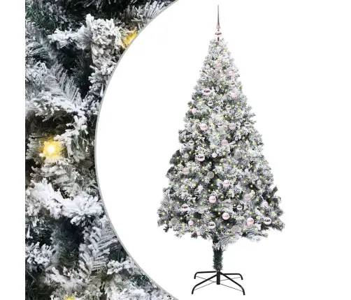 Dirbtinė Kalėdų Eglutė Balta 240 Cm Pvc Ir Plienas Ir Plastikas