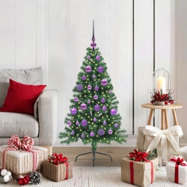 Dirbtinis Išanksto Apšviestas Kalėdų Medis Žalia 120 Cm Pvc