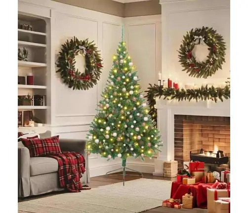 Tehis Pre-Lit Jõulupuu Koos 300 Led-Iga Roheline 180 Cm Pvc