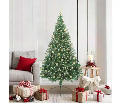 Dirbtinis Prieššventinis Eglutė Su Šviesomis Žalia 180 Cm Pvc