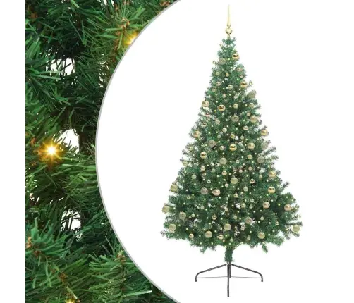 Dirbtinis Prieššventinis Eglutė Su Šviesomis Žalia 180 Cm Pvc