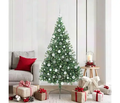 Dirbtinis Prieššventinis Eglutė Su Šviesomis Žalia 180 Cm Pvc