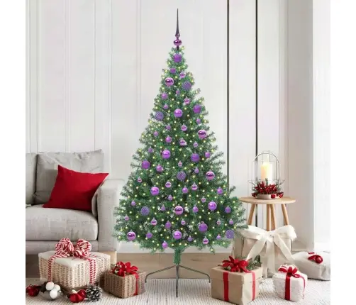 Tehis Pre-Lit Jõulupuu Koos 300 Led-Iga Roheline 180 Cm Pvc