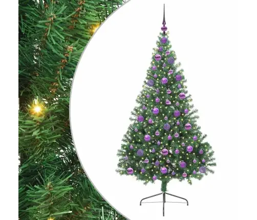 Tehis Pre-Lit Jõulupuu Koos 300 Led-Iga Roheline 180 Cm Pvc