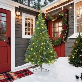 Tehislumi Christmas Tree Koos 300 Led-Iga Roheline 210 Cm Pvc