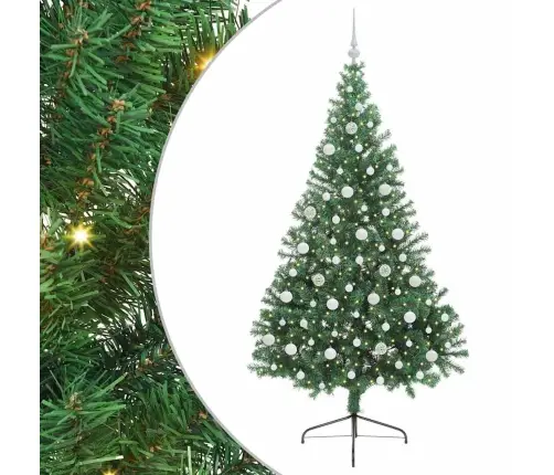 Mākslīgais Led Ziemassvētku Eglīte Su 300 Led Zaļa 210 Cm Pvc Vidaxl