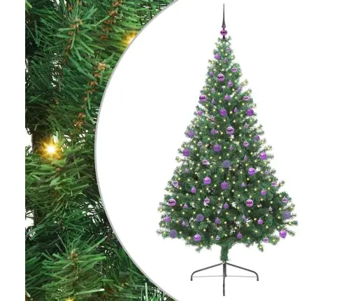 Mākslīgais Led Ziemassvētku Eglīte Su 300 Led Zaļa 210 Cm Pvc Vidaxl