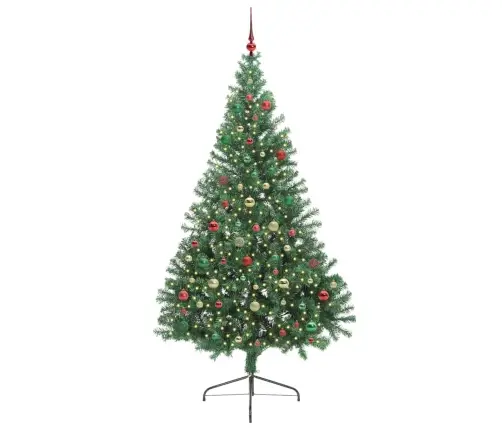 Mākslīgais Led Ziemassvētku Eglīte Su 300 Led Zaļa 210 Cm Pvc Vidaxl