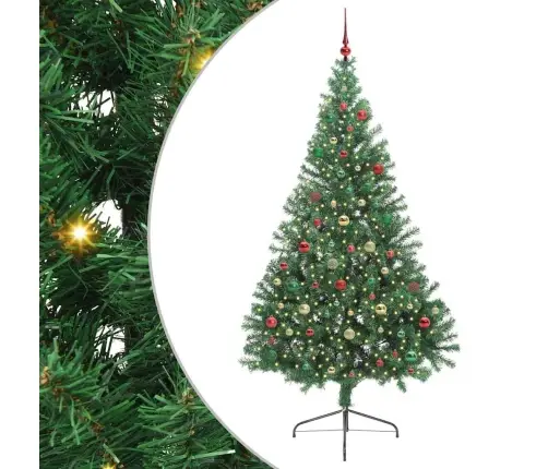 Mākslīgais Led Ziemassvētku Eglīte Su 300 Led Zaļa 210 Cm Pvc Vidaxl