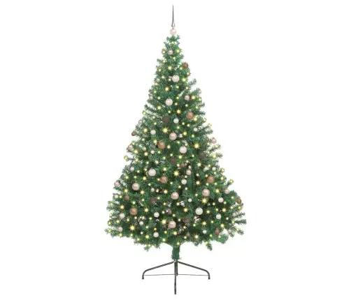 Mākslīgais Iepriekš Apgaismotais Ziemassvētku Koks Zaļa 240 Cm Vidaxl