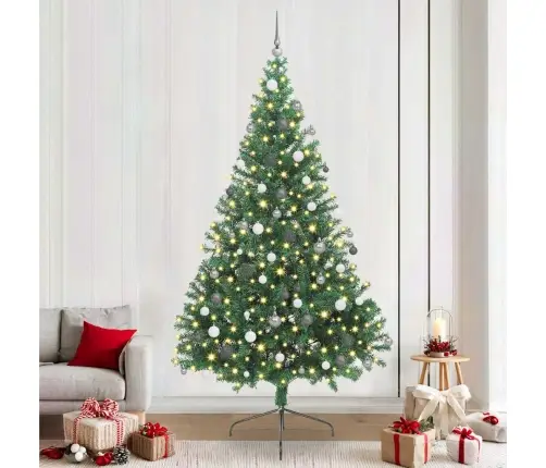 Mākslīgais Iepriekš Apgaismotais Ziemassvētku Koks Zaļa 240 Cm Vidaxl