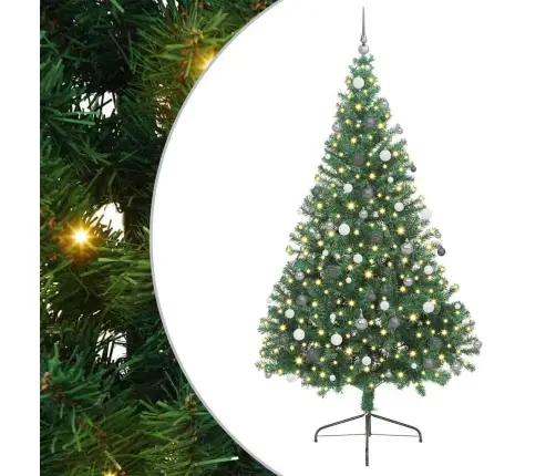 Mākslīgais Iepriekš Apgaismotais Ziemassvētku Koks Zaļa 240 Cm Vidaxl