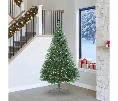 Mākslīgais Led Ziemassvētku Eglīte Su 300 Led Zaļa 240 Cm Pvc Vidaxl