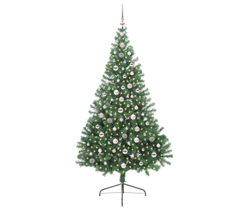 Dirbtinis Prieššventinis Eglutė Su Šviesomis Žalia 240 Cm Pvc