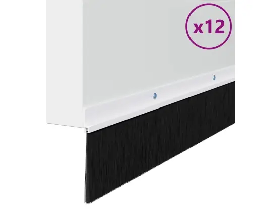 Sukabinamų Durų Šepetėlių Sandarikliai 12 Pcs Balta 100 Cm