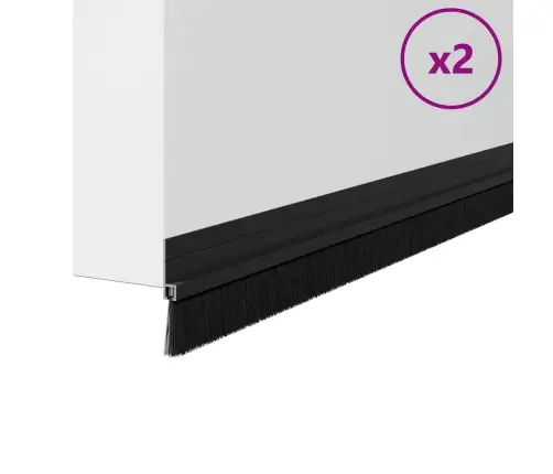 Pašlīpojošas Durvju Birstes 2 Pcs Melna 100 Cm Vidaxl
